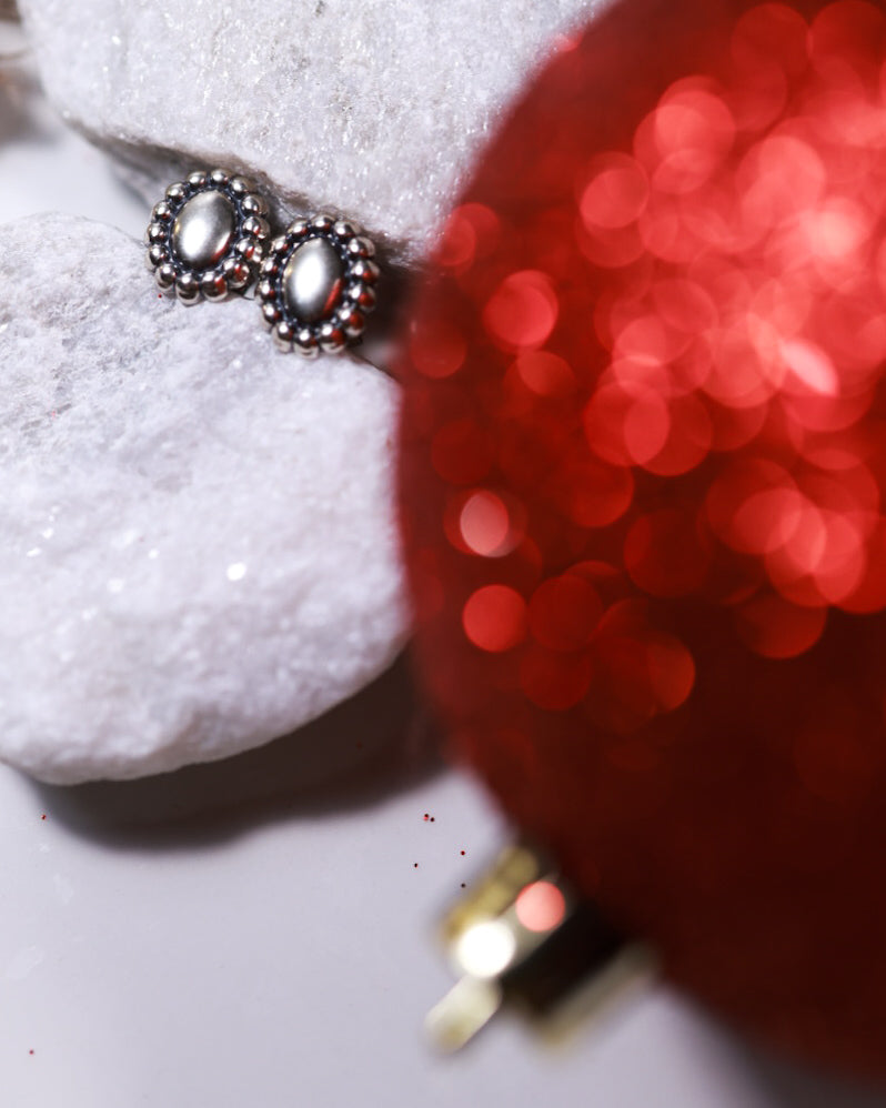Sterling Silver Button Earrings