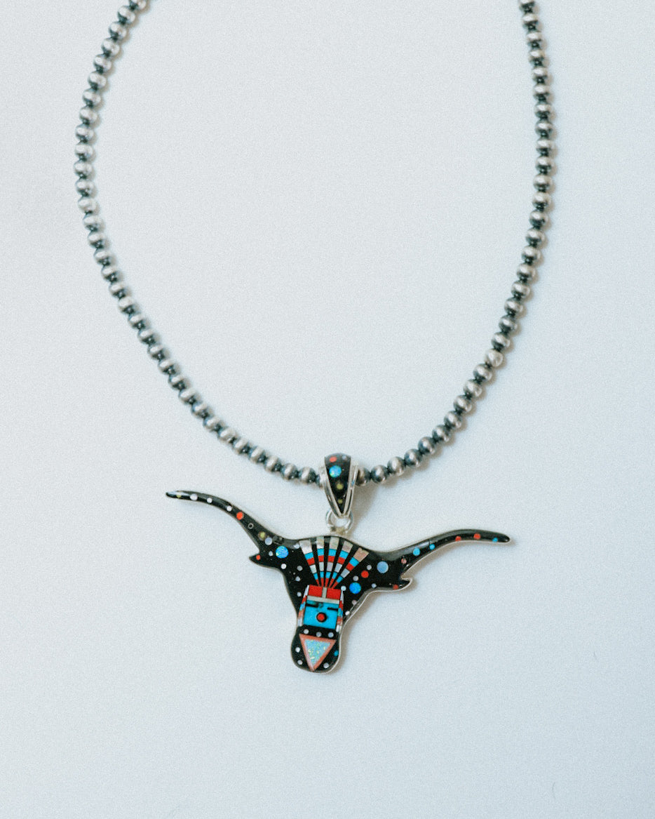 Zuni Longhorn Pendant