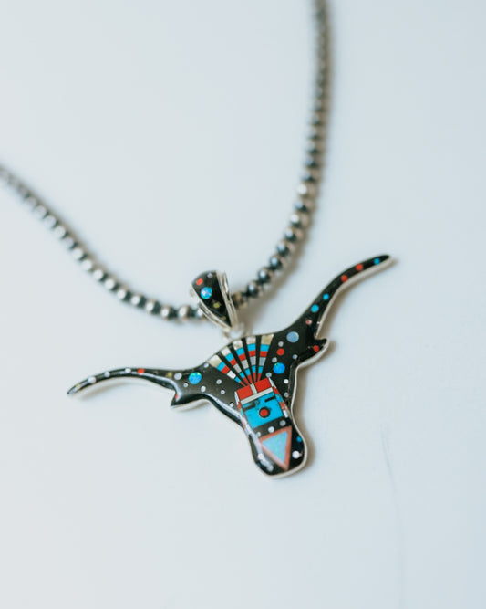 Zuni Longhorn Pendant