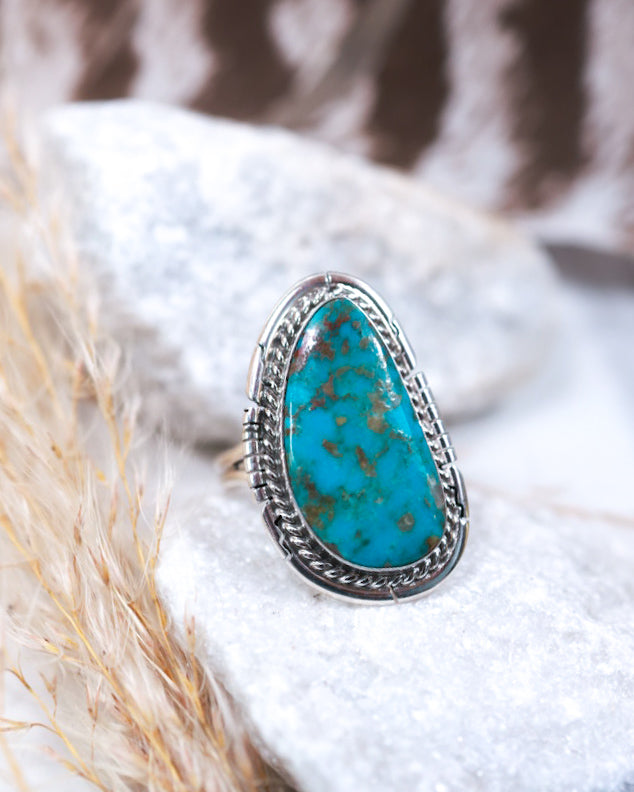 Turquoise Ring | Size 9 - Smokin' Blues Turquoise