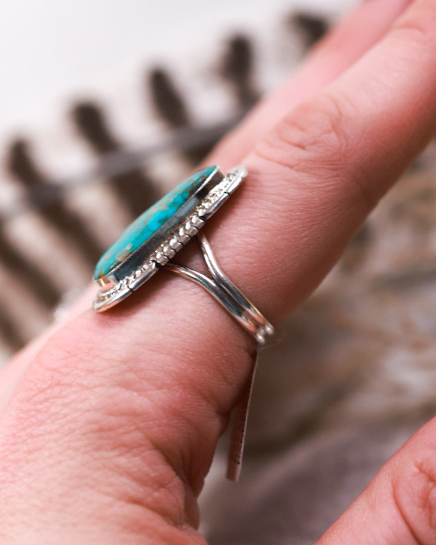 Turquoise Ring | Size 9 - Smokin' Blues Turquoise