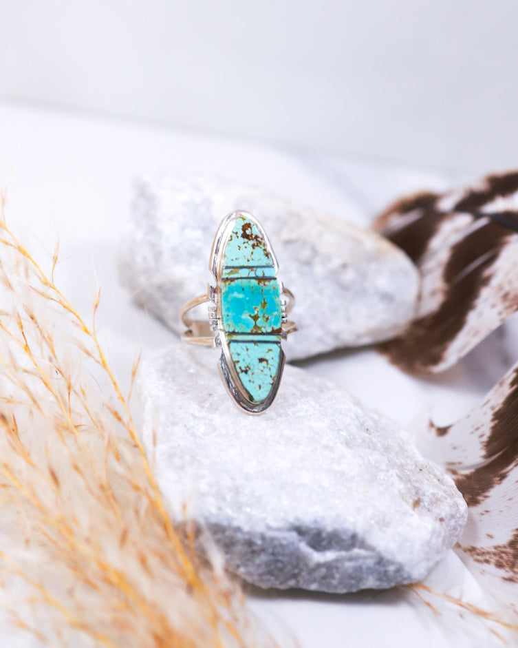 Turquoise Ring | Size 9 - Smokin' Blues Turquoise