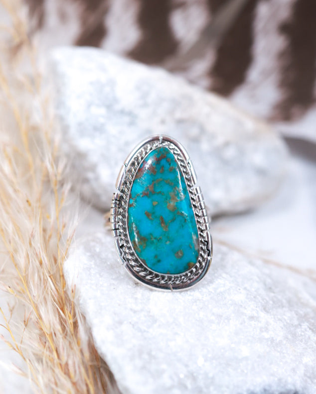 Turquoise Ring | Size 9 - Smokin' Blues Turquoise
