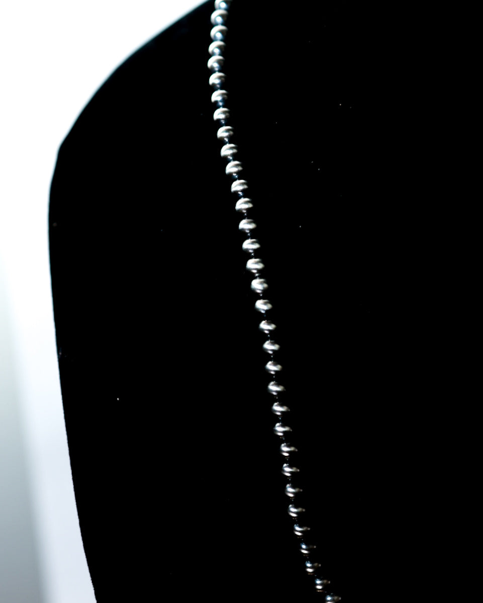 Navajo Pearl Necklace - 5MM 26” - Smokin' Blues Turquoise