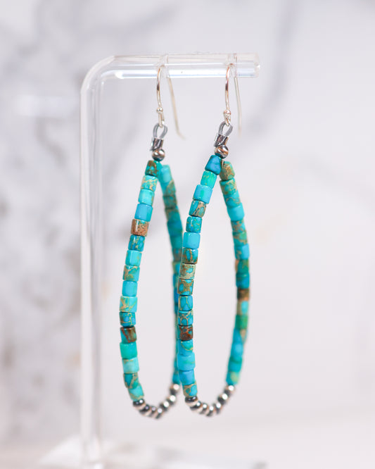Turquoise Earrings - Smokin' Blues Turquoise