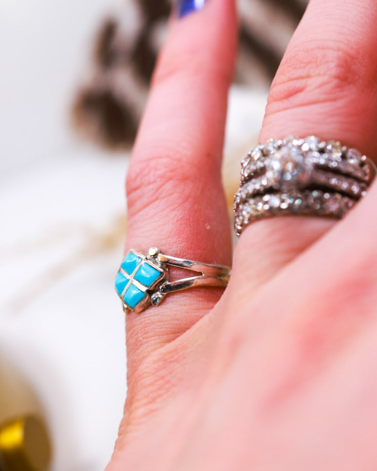 Turquoise Ring | Size 6.5 - Smokin' Blues Turquoise