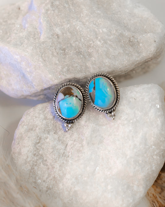Cotton Candy Earrings - Smokin' Blues Turquoise