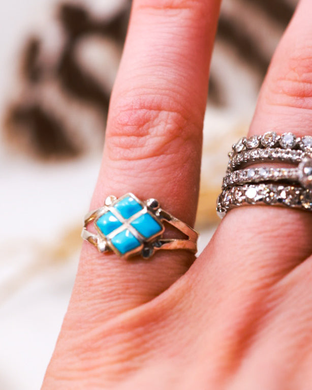 Turquoise Ring | Size 6.5 - Smokin' Blues Turquoise