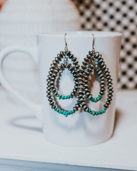 Navajo Pearl Saucer Bead Earrings