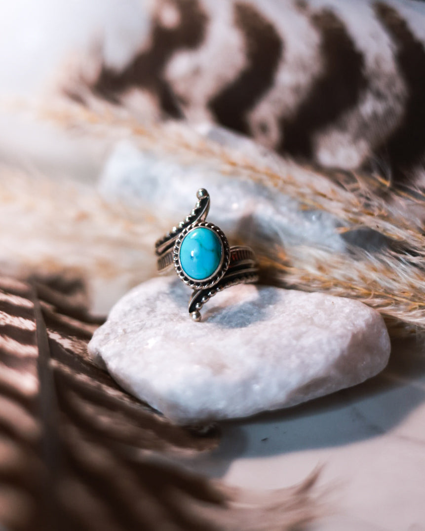 Turquoise Ring | Size 7 - Smokin' Blues Turquoise