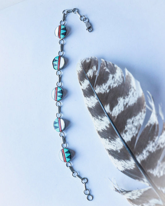 Zuni Link Bracelet - Smokin' Blues Turquoise