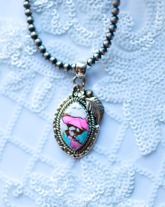 Cotton Candy Necklace - Smokin' Blues Turquoise