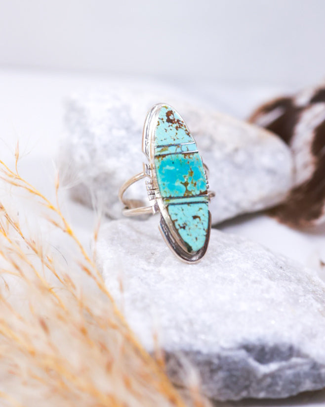 Turquoise Ring | Size 9 - Smokin' Blues Turquoise