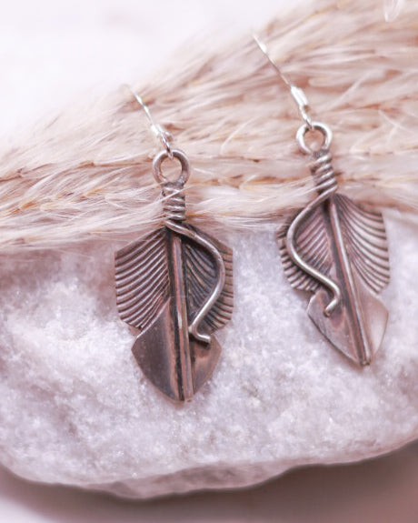 Sterling Feather Earrings