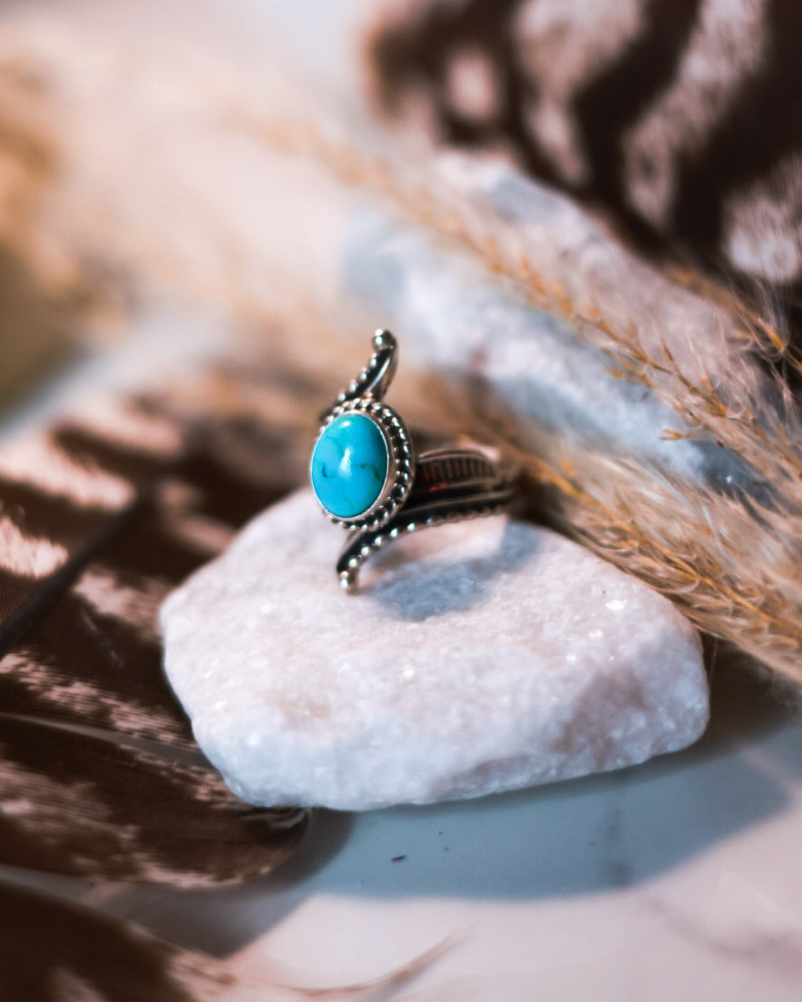Turquoise Ring | Size 7 - Smokin' Blues Turquoise
