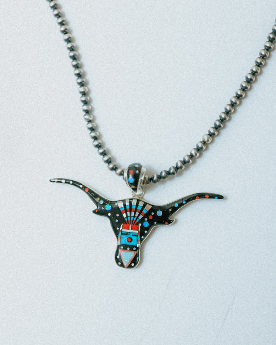 Zuni Longhorn Pendant