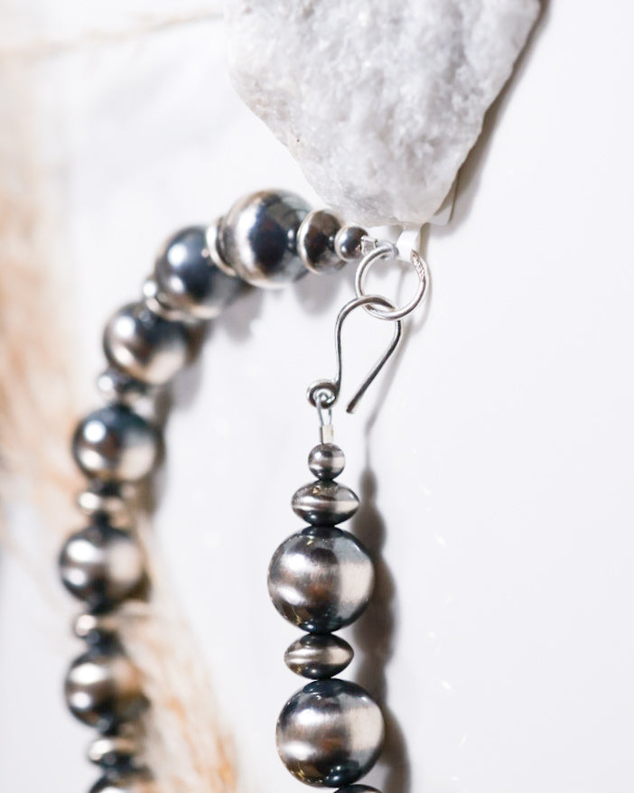 Navajo Pearl Necklace - 14MM 18” - Smokin' Blues Turquoise