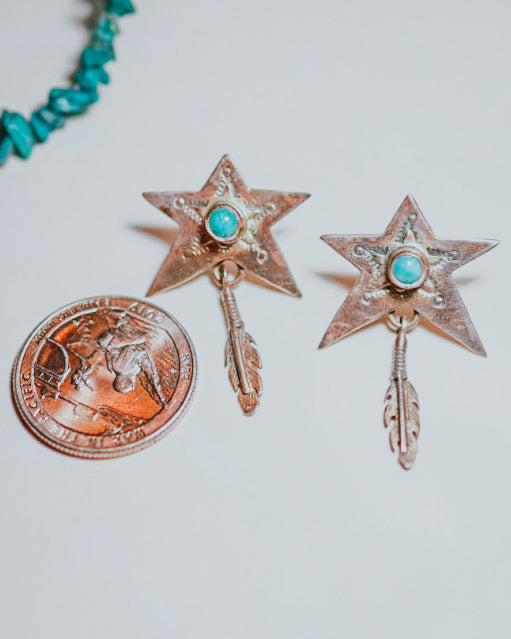 Turquoise Star Post Earrings