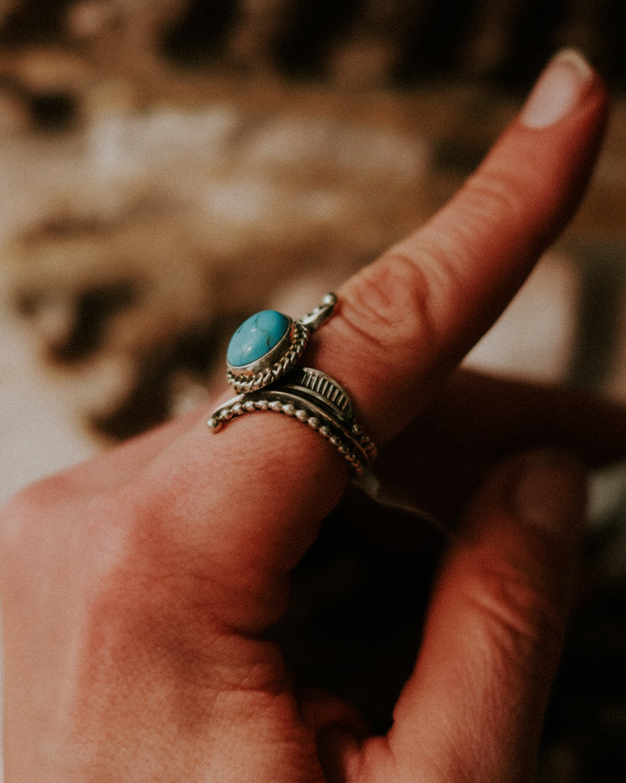 Turquoise Ring | Size 7 - Smokin' Blues Turquoise