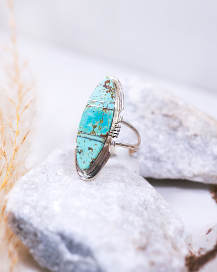 Turquoise Ring | Size 9 - Smokin' Blues Turquoise