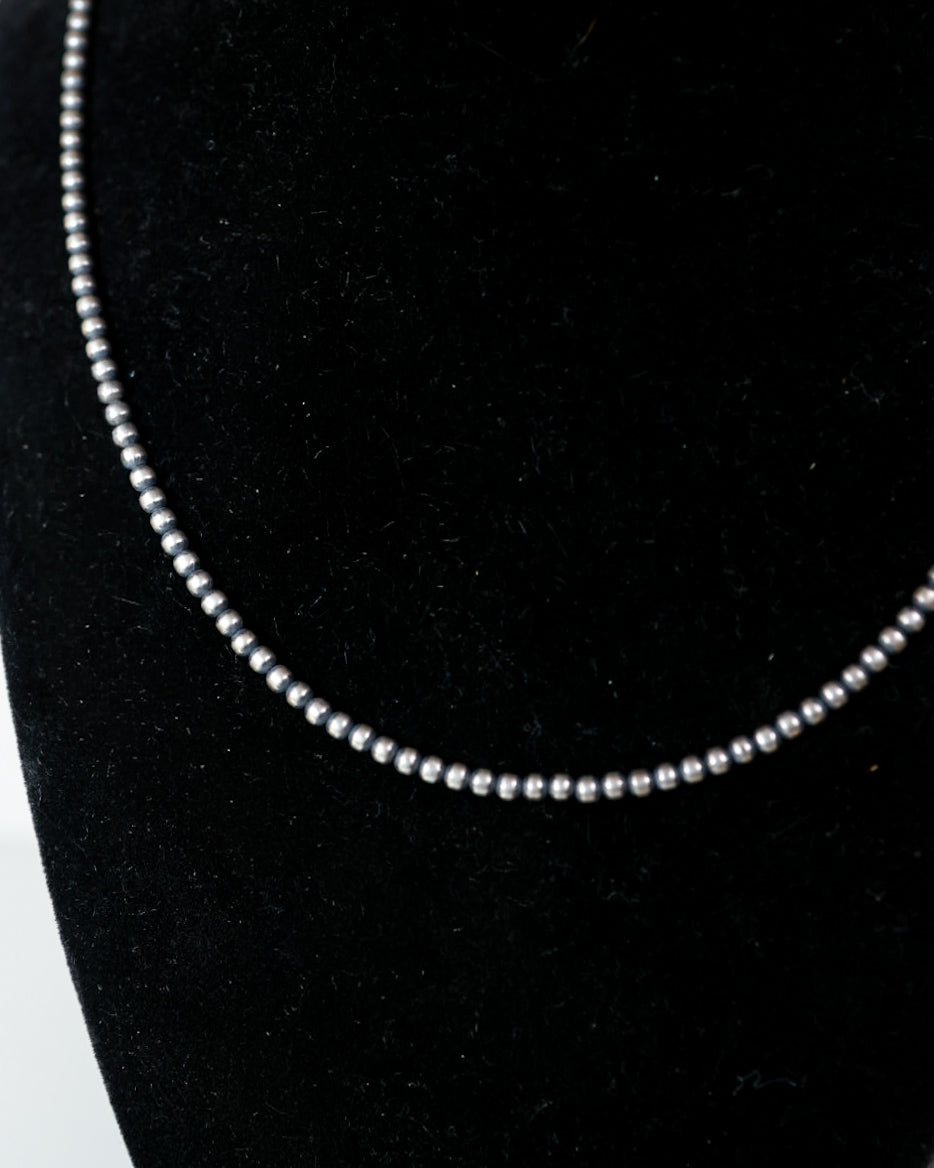 Navajo Pearl Necklace - 3MM 18” - Smokin' Blues Turquoise