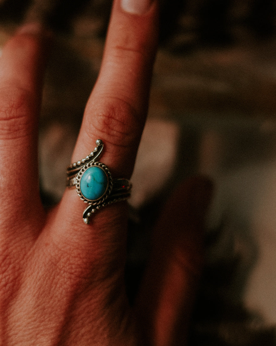 Turquoise Ring | Size 7 - Smokin' Blues Turquoise