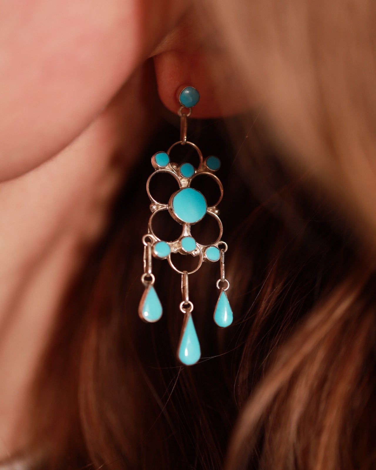 Turquoise Earrings - Smokin' Blues Turquoise