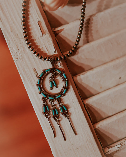 turquoise dreamcatcher necklace