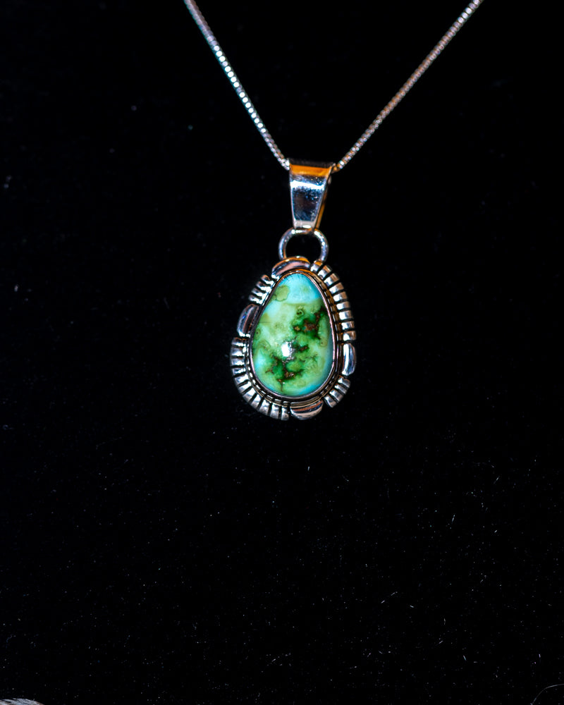 Turquoise Pendant | Sonoran Turquoise - Smokin' Blues Turquoise