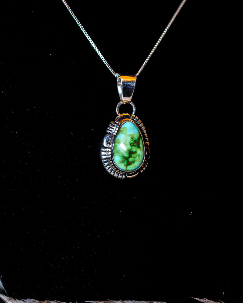 Turquoise Pendant | Sonoran Turquoise - Smokin' Blues Turquoise