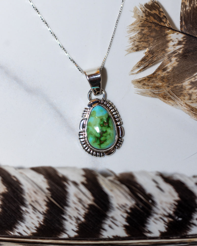 Turquoise Pendant | Sonoran Turquoise - Smokin' Blues Turquoise