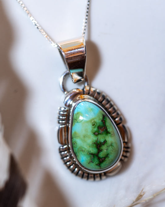 Turquoise Pendant | Sonoran Turquoise - Smokin' Blues Turquoise