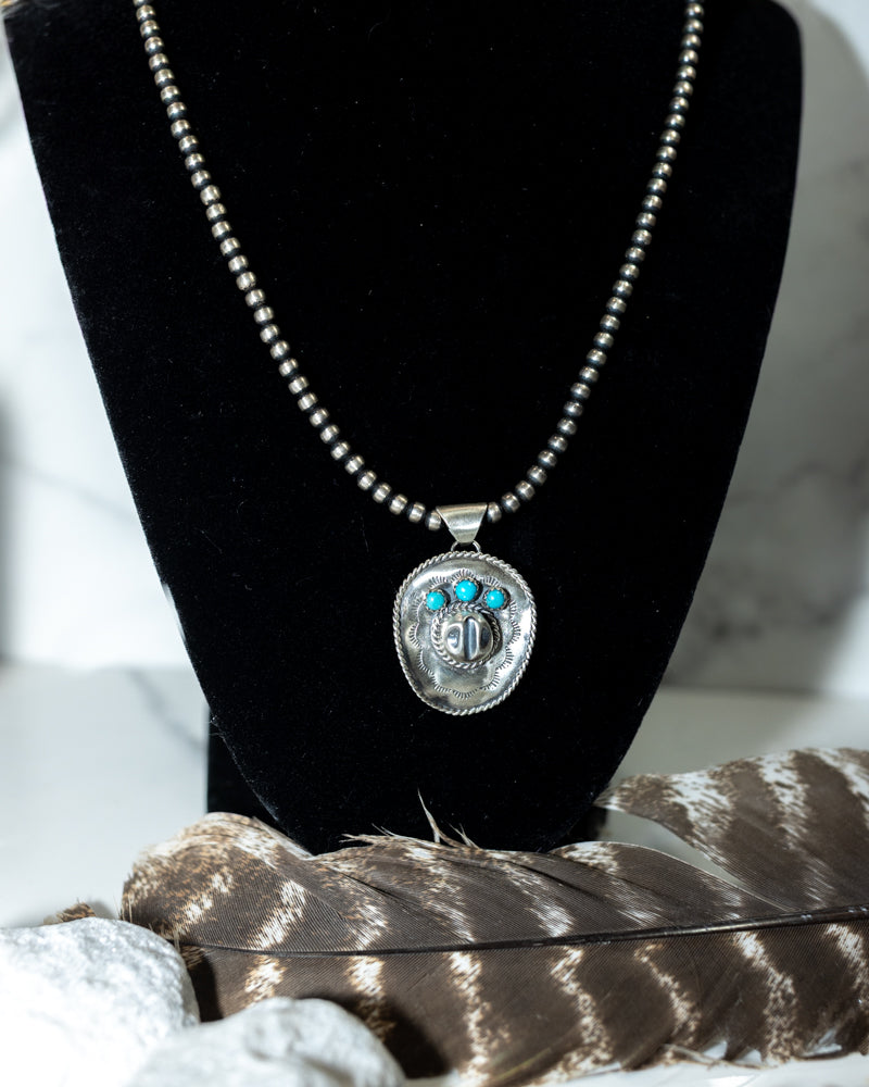 Cowboy Hat Pendant | Authentic Turquoise - Smokin' Blues Turquoise