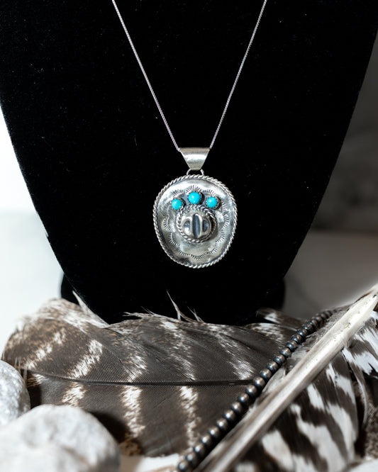 Cowboy Hat Pendant | Authentic Turquoise - Smokin' Blues Turquoise