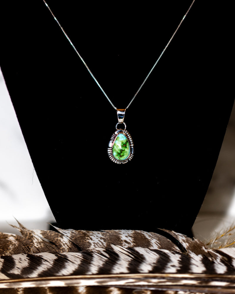 Turquoise Pendant | Sonoran Turquoise - Smokin' Blues Turquoise
