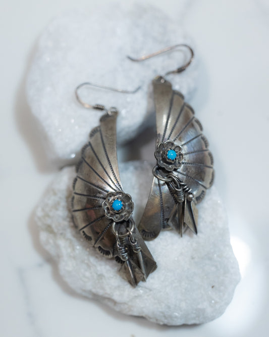 Sterling Silver Earrings - Smokin' Blues Turquoise