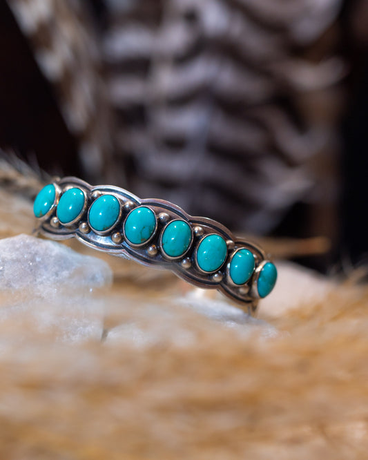 Turquoise Cuff - Smokin' Blues Turquoise