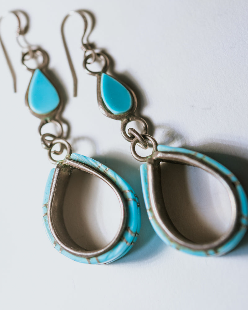 Turquoise Stirrup Earrings