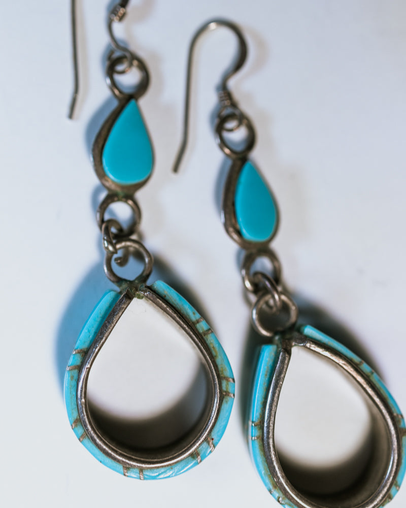 Turquoise Stirrup Earrings