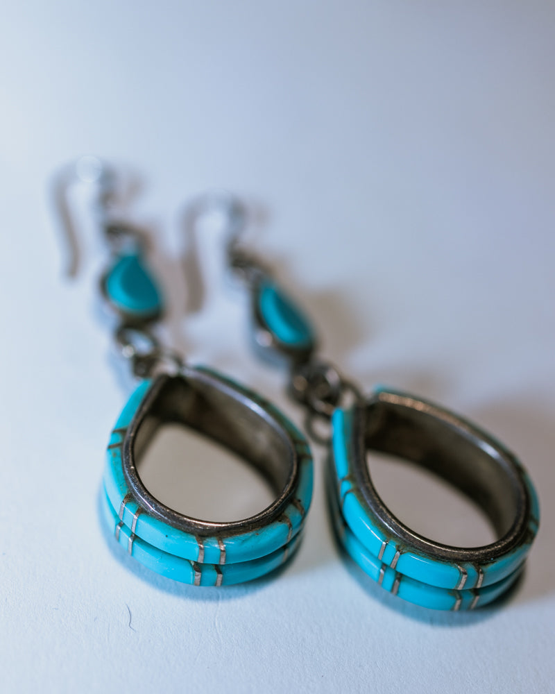 Turquoise Stirrup Earrings