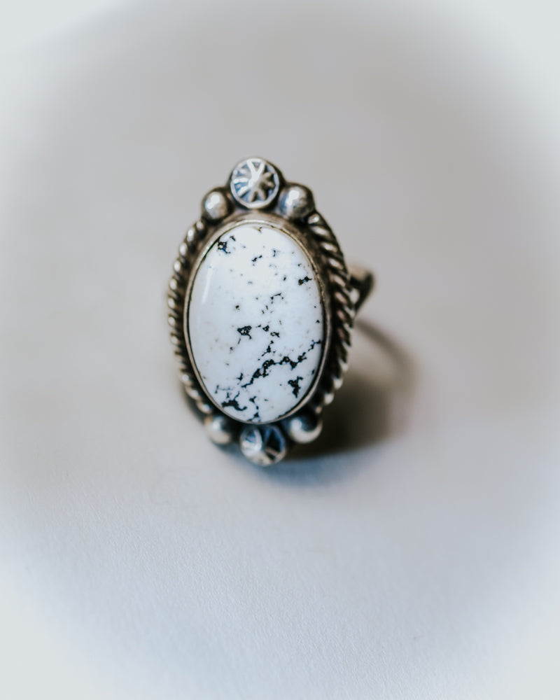 White Buffalo Ring Size 7