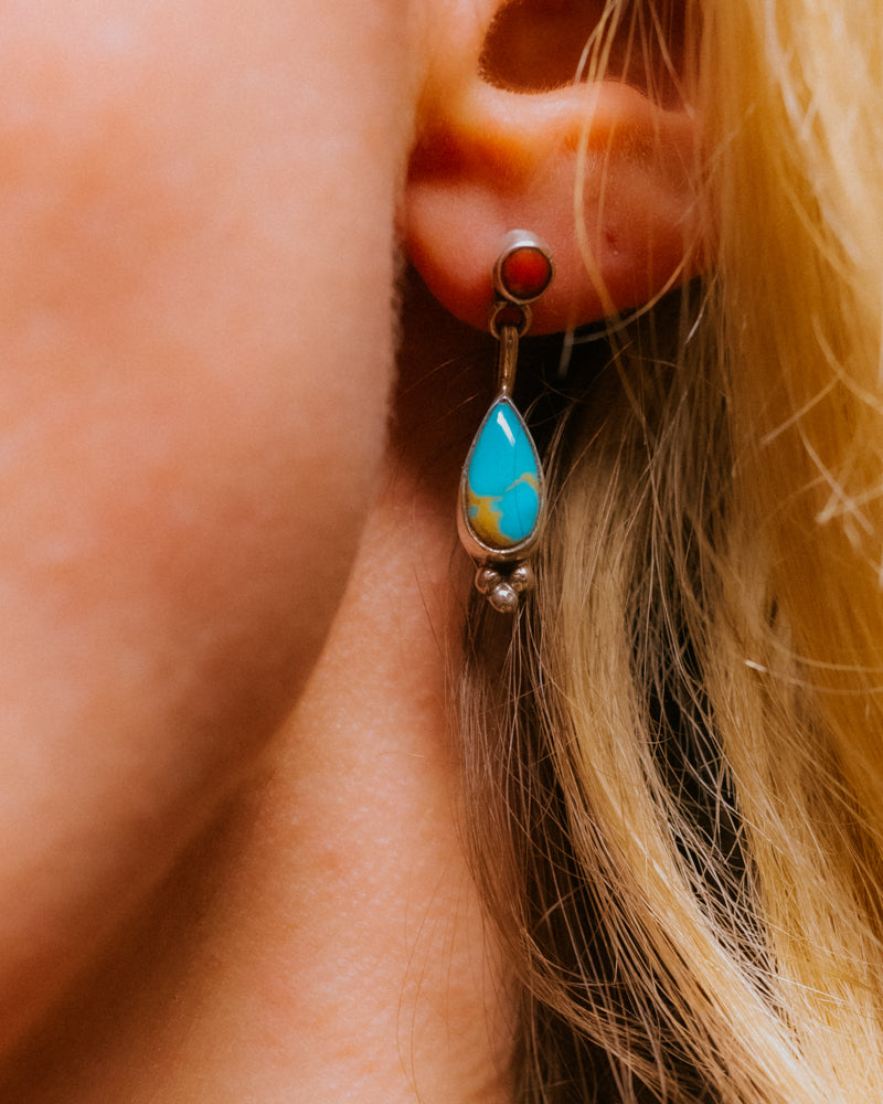 Turquoise & Coral Earrings