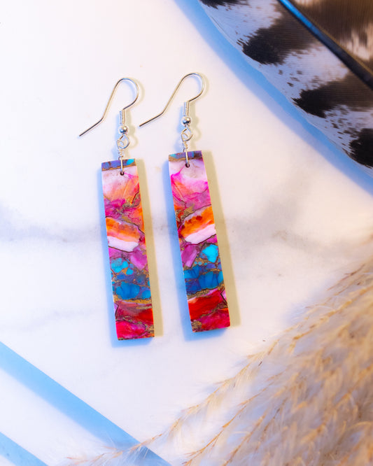 Pink Dahlia Earrings