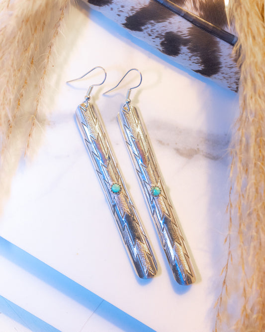 Sterling Silver Earrings - Smokin' Blues Turquoise