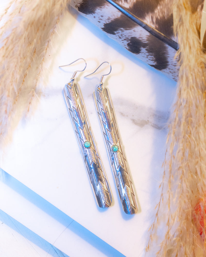 Sterling Silver Earrings - Smokin' Blues Turquoise