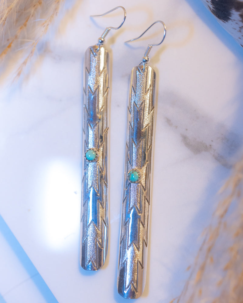 Sterling Silver Earrings - Smokin' Blues Turquoise
