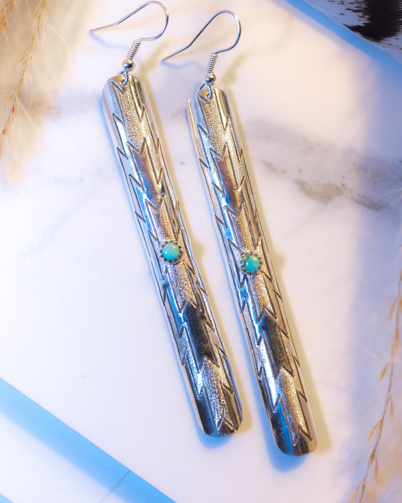 Sterling Silver Earrings - Smokin' Blues Turquoise