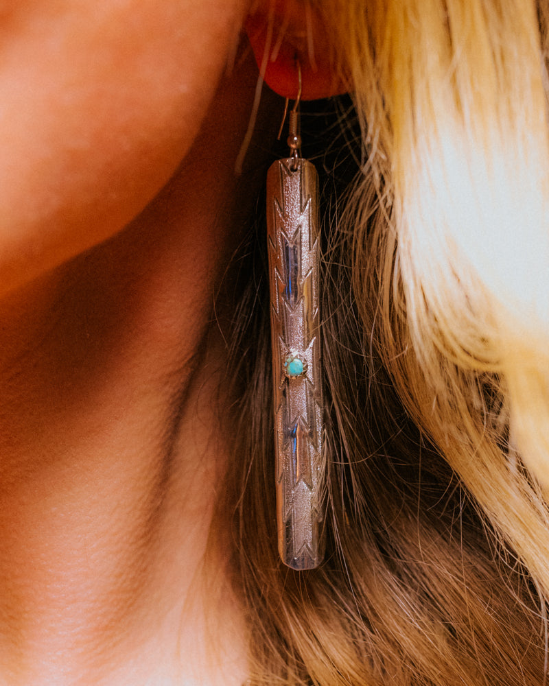 Sterling Silver Earrings - Smokin' Blues Turquoise
