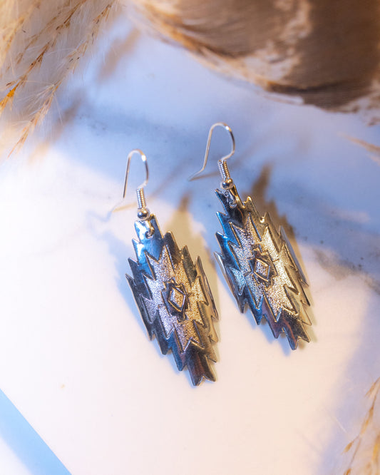 Sterling Silver Earrings - Smokin' Blues Turquoise
