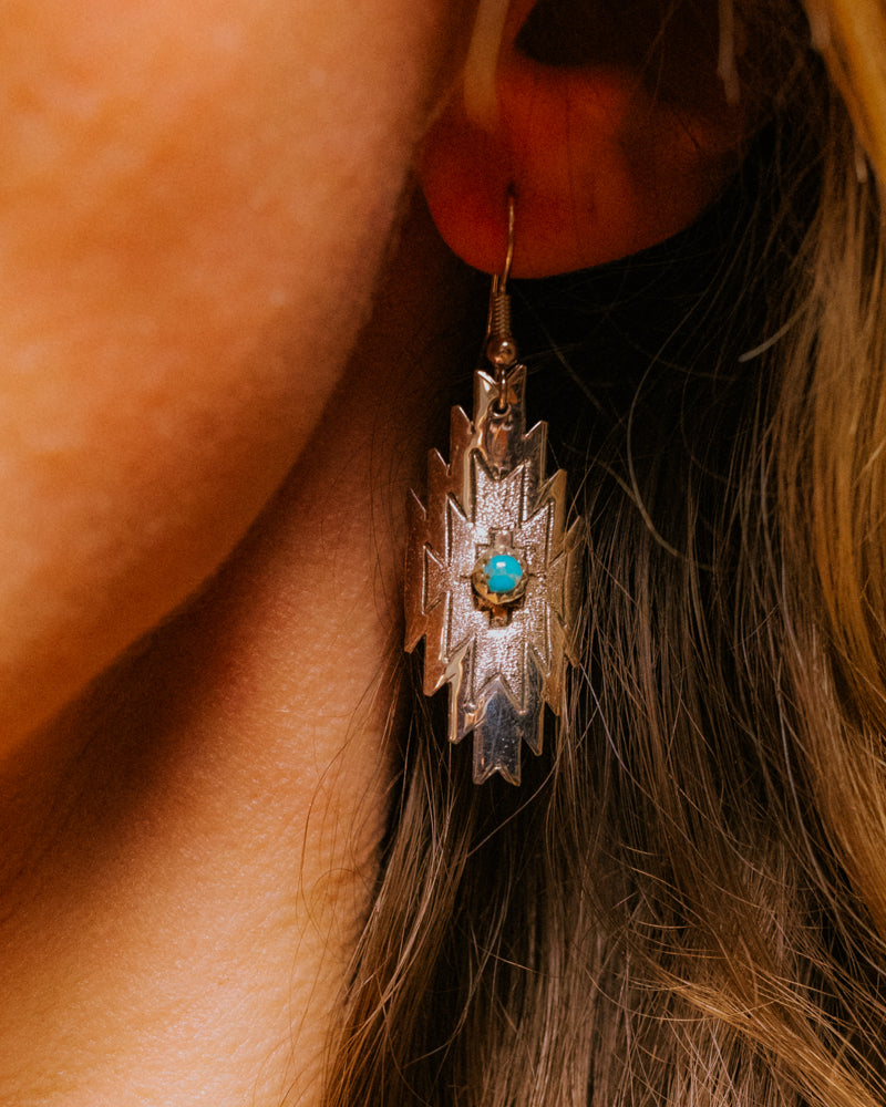 Sterling Silver & Turquoise Earrings - Smokin' Blues Turquoise